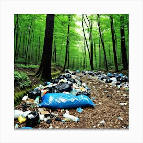Trash In The Forest 17 Canvas Print