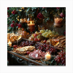 Table Full Of Food Canvas Print