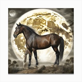 Horse In Moonlight Canvas Print