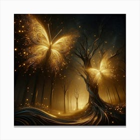 Two Butterflies In The Forest Canvas Print