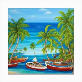 Boats On The Beach 1 Canvas Print