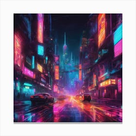 Neon City Canvas Print