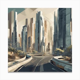 Futuristic Cityscape 1 Canvas Print