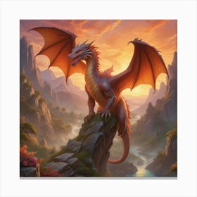 Dragon In The Sunset Canvas Print