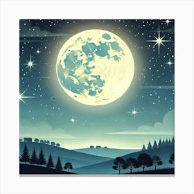 Full Moon In The Sky 10 Canvas Print