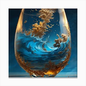 Ocean Waves In A Glass Canvas Print