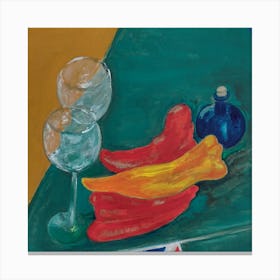 Dining Room Wall Art, Still Life with Peppers Canvas Print