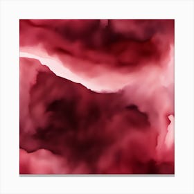Beautiful burgundy wine abstract background. Drawn, hand-painted aquarelle. Wet watercolor pattern. Artistic background with copy space for design. Vivid web banner. Liquid, flow, fluid effect. Canvas Print