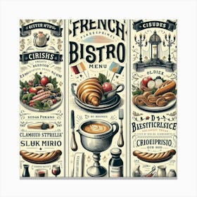 French Bistro Menu 1 Canvas Print