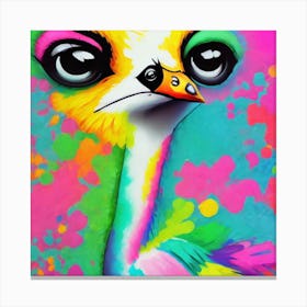 Enchanting Graffiti Wall Art Baby Swan Elegance In Mint, Green, Grey, And Yellow With Adorable Animal Accents Canvas Print