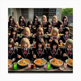 Adolescent Girls Canvas Print