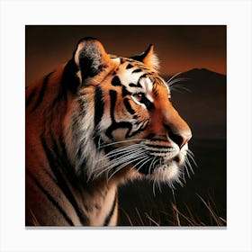 Firefly Minimalist Silhouette Of A Royal Bengal Tiger 1622 (2) Canvas Print