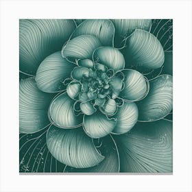 Digital - Green Flower Canvas Print