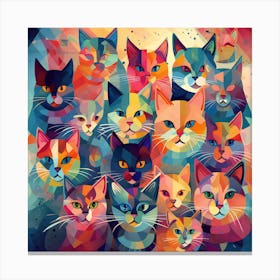 Colorful Cats Canvas Print