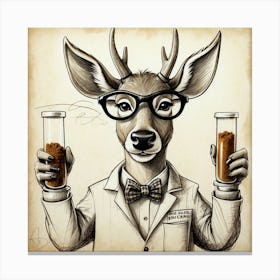 Deer With Glasses 6 Canvas Print