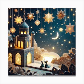 3d Paper Cut Art Canvas Print