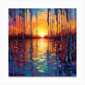 Sunset In The Water Canvas Print