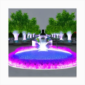 Fountain In The Park 2 Canvas Print