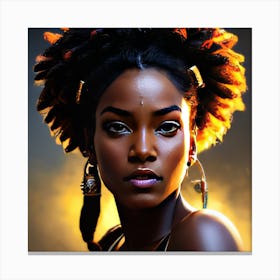 African Woman With Dreadlocks Canvas Print