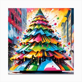 Christmas Tree made of plastic Canvas Print