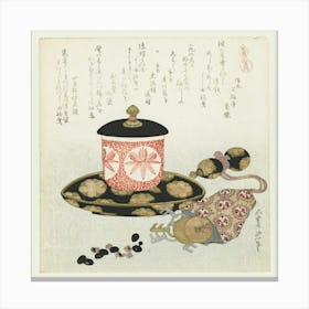 A Comparison Of Genroku Poems And Shells, Katsushika Hokusai 6 Canvas Print