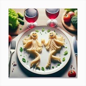 Angels With Spaghetti Canvas Print