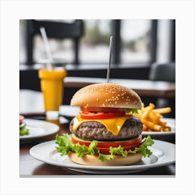 Hamburger And Fries 6 Canvas Print