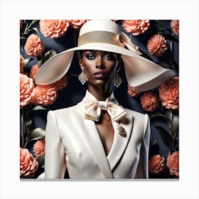 Woman Wearing A Hat Canvas Print