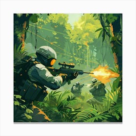 Sniper In The Jungle Canvas Print