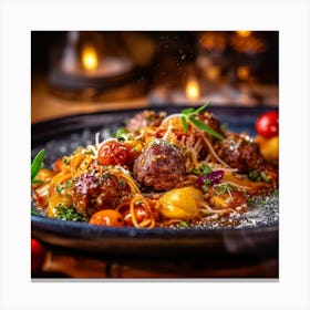 Meatballs In Tomato Sauce Canvas Print