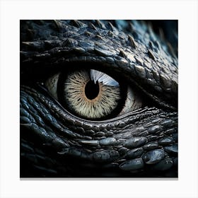 Firefly Black, Dragon, Closeup, Eye, Light, Grey, Blue, Macro, Noir, Black And White, Detailed, Text (11) Canvas Print