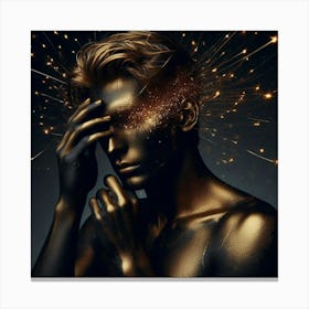 Portrait Of A Man With Sparkles Canvas Print