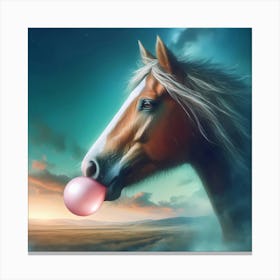 Horse Blowing Bubbles Canvas Print