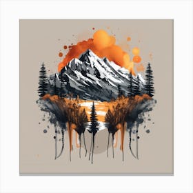 Mountains And Trees Canvas Print