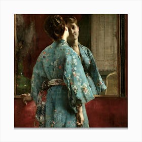 Woman In A Kimono 2 Canvas Print