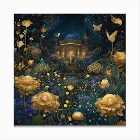 Gilded Garden Nocturnal Blooms (8) Canvas Print