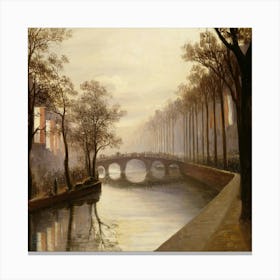 Canal In Amsterdam Canvas Print