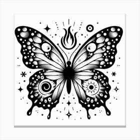 Butterfly With Stars Canvas Print