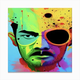 A man with a colorful face Canvas Print