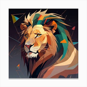 Cubism Art, Lion Canvas Print