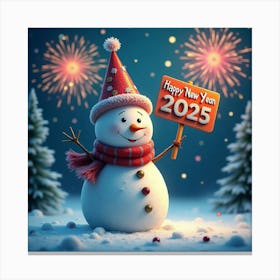 Flux Dev A Jubilant Snowman Stands Amidst A Winter Wonderland 1 Canvas Print