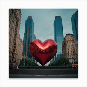 Heart Sculpture In New York City Canvas Print