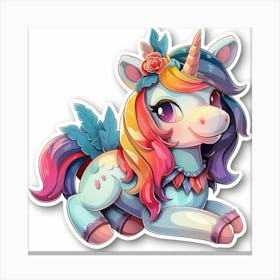 Unicorn Sticker 108 Canvas Print