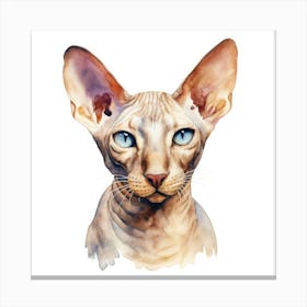 Peterbald Cat Portrait 2 Canvas Print