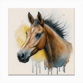 Horse Watercolor Painting Canvas Print