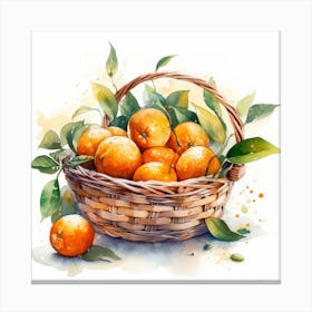 Oranges In A Basket Canvas Print