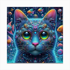 Psychedelic Cat 2 Canvas Print