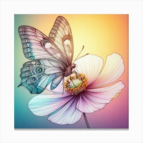 Line Art butterfly Canvas Print