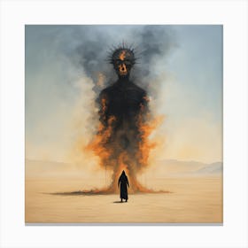 Skeleton In The Desert Canvas Print