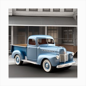 Old Blue Pickup Truck Canvas Print